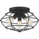 Jax 3 Light 15 inch Matte Black Flushmount Ceiling Light