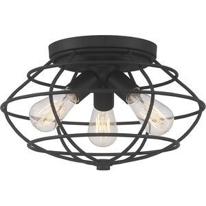 Jax 3 Light 15 inch Matte Black Flushmount Ceiling Light