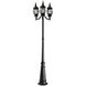 Riviera 3 Light 85 inch Black Outdoor Post Lantern, Post Included