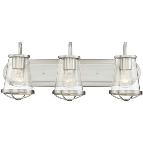 Darby 3 Light 24 inch Satin Platinum Bath Bar Wall Light