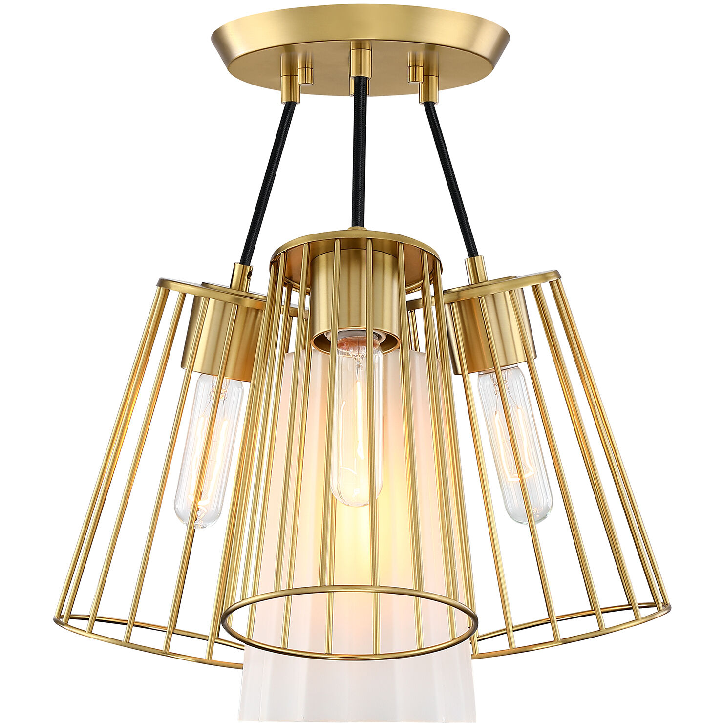 Liana 4 Light 17.5 inch Brushed Gold Semi Flush Mount Ceiling Light