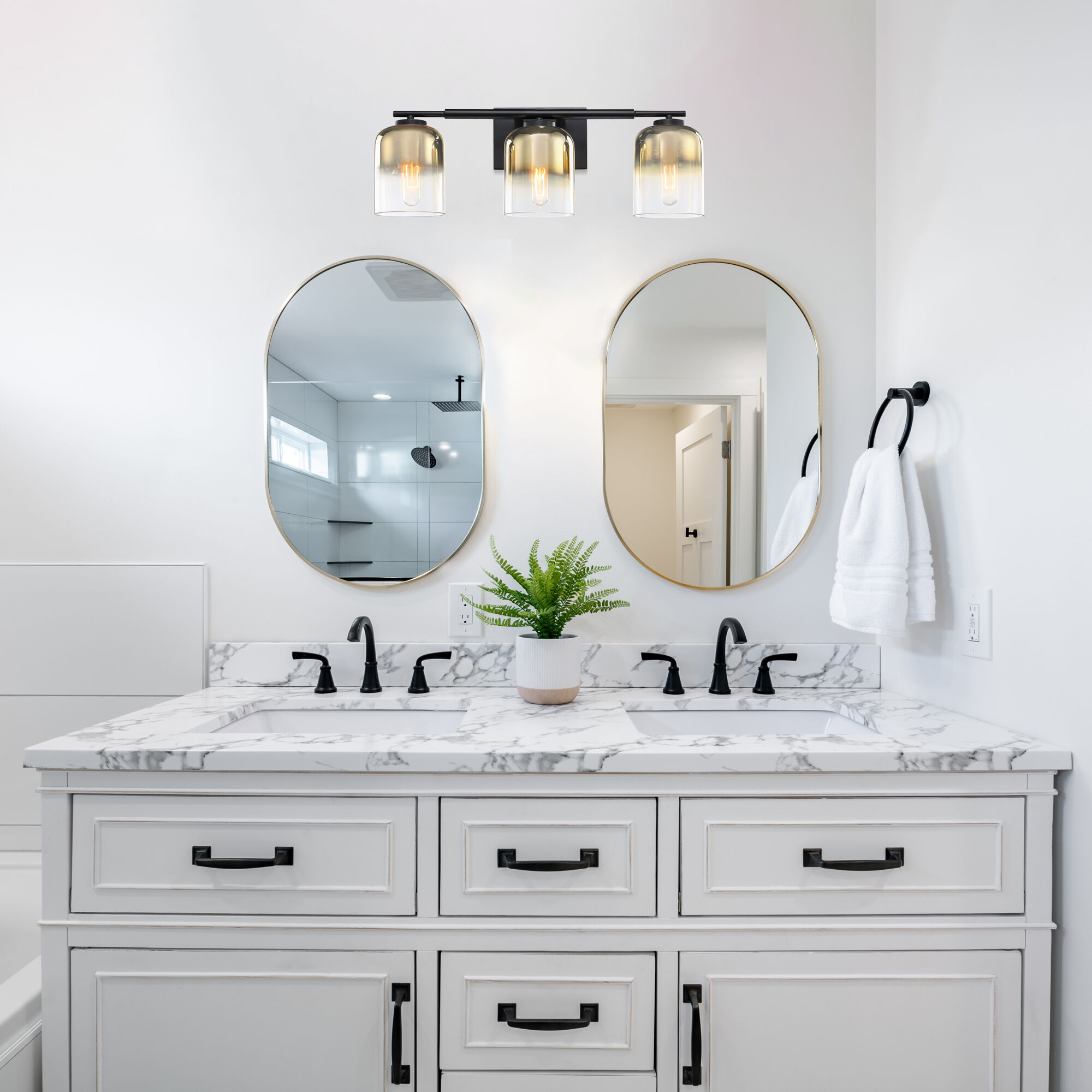 Gatsby 3 Light 24 inch Matte Black Vanity Light Wall Light