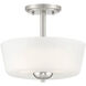 Malone 2 Light 12 inch Brushed Nickel Semi-Flush Ceiling Light
