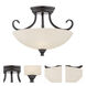 Kendall 2 Light 16 inch Oil Rubbed Bronze Semi-Flush Ceiling Light in Frosted