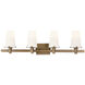 Hyde Park 4 Light 32 inch Vintage Gold Bath Bar Wall Light