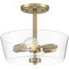 Westin 2 Light 12 inch Brushed Gold Semi-Flush Ceiling Light