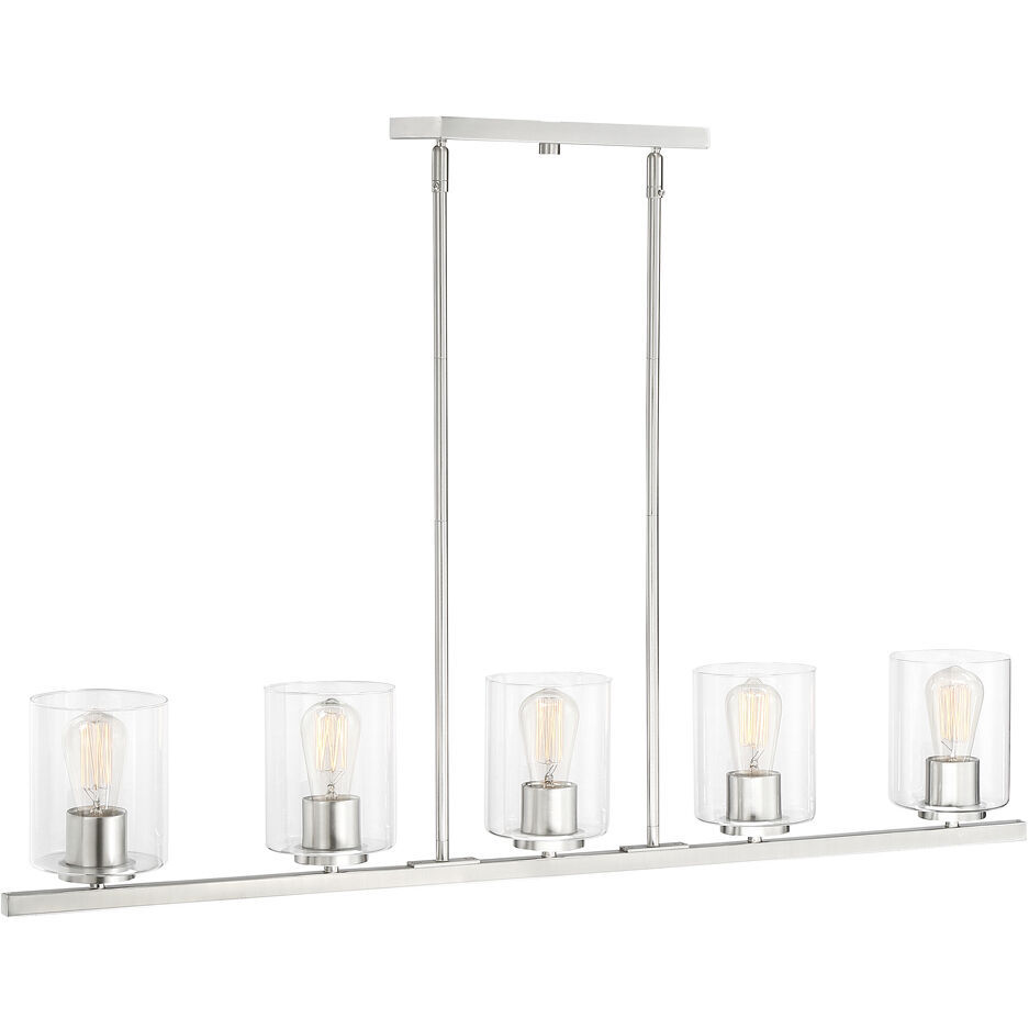 Liam 5 Light 42.75 inch Satin Platinum Island Ceiling Light