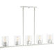 Liam 5 Light 42.75 inch Satin Platinum Island Ceiling Light