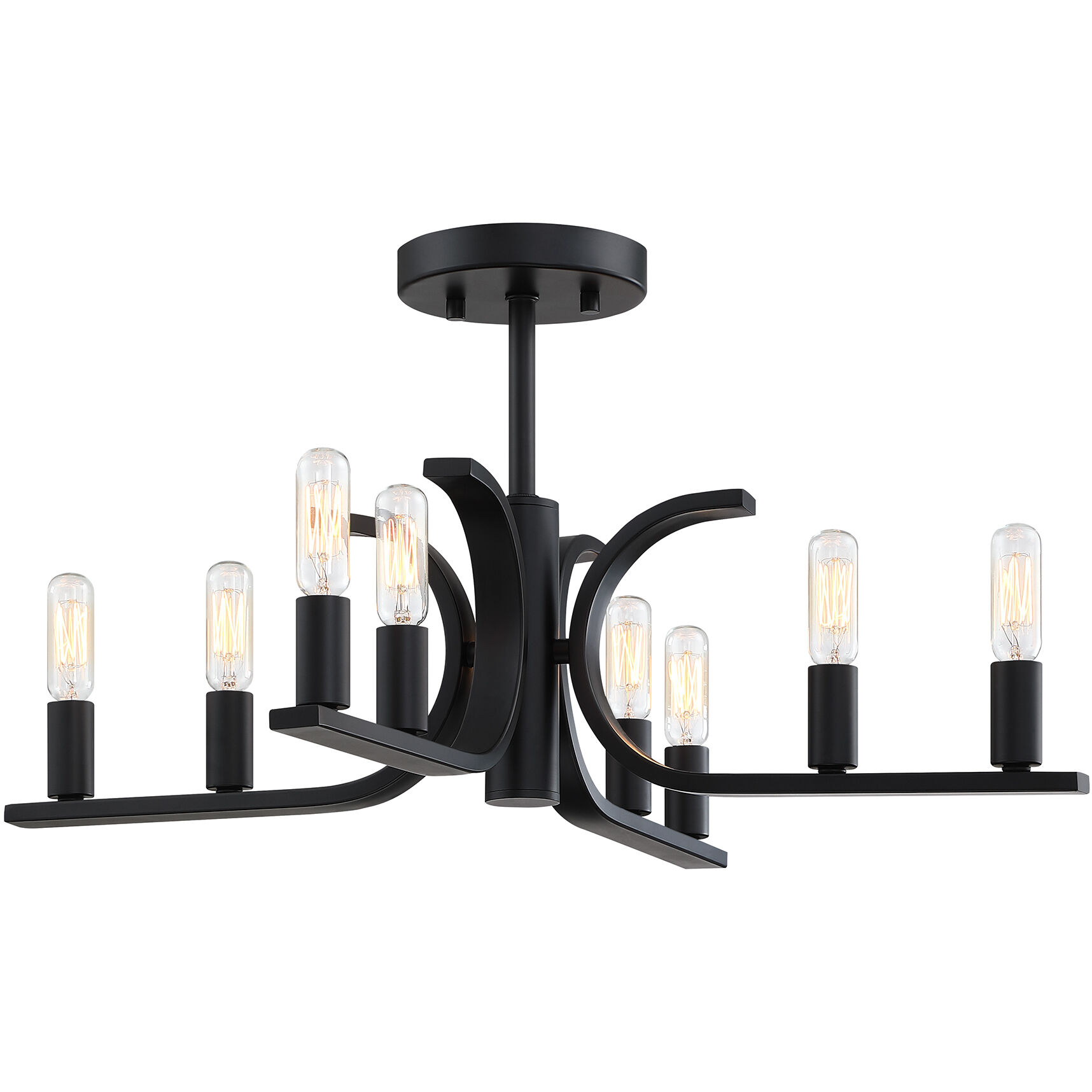 Skye 8 Light 22.75 inch Matte Black Semi Flush/Convertible Ceiling Light