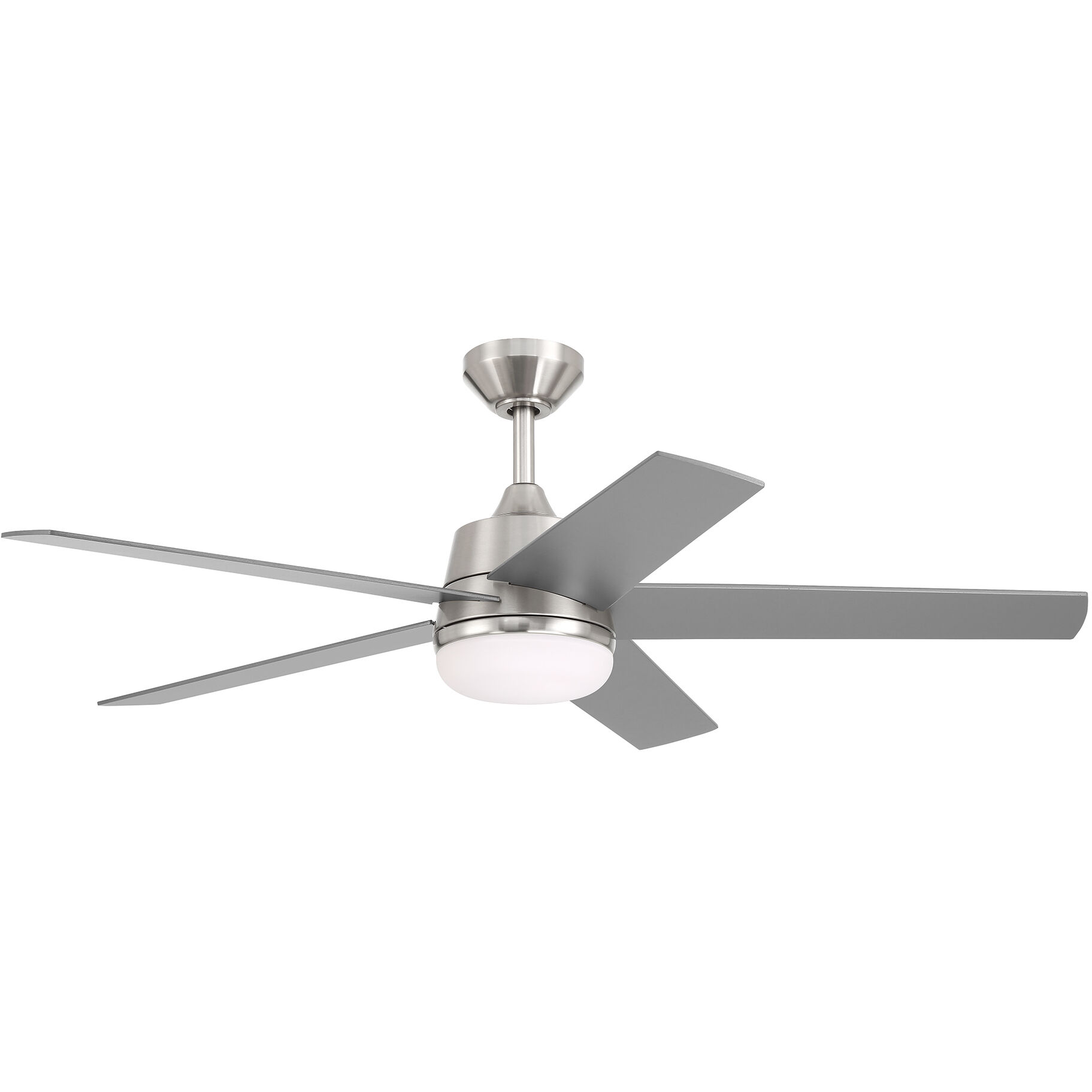 Astrea 52 inch Brushed Nickel with Reversible PSilver/Pearl Gray Blades Smart Color Fan