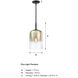 Gatsby 1 Light 8.5 inch Matte Black Pendant Ceiling Light