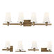 Hyde Park 4 Light 32 inch Vintage Gold Bath Bar Wall Light