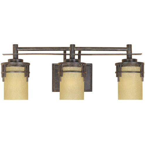 Mission Ridge 3 Light 24 inch Warm Mahogany Bath Bar Wall Light