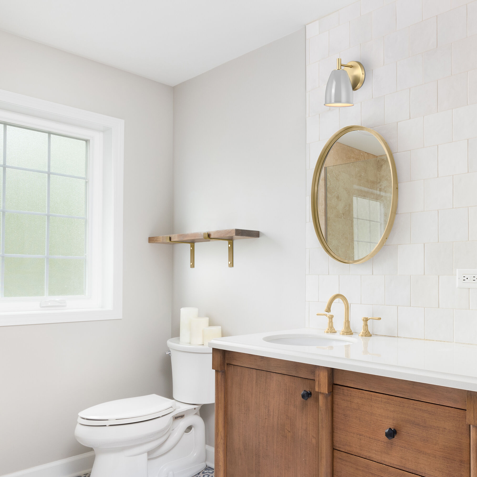 Biba 1 Light 5.25 inch Brushed Gold Wall Sconce Wall Light