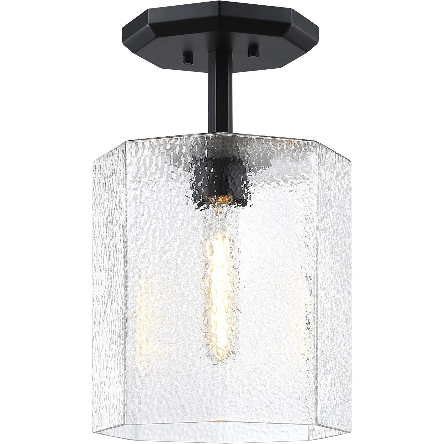 Haven LED 10 inch Matte Black Semi-Flush Mount Ceiling Light