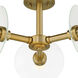 Litto 3 Light 14.75 inch Brushed Gold Semi-Flush Mount Ceiling Light