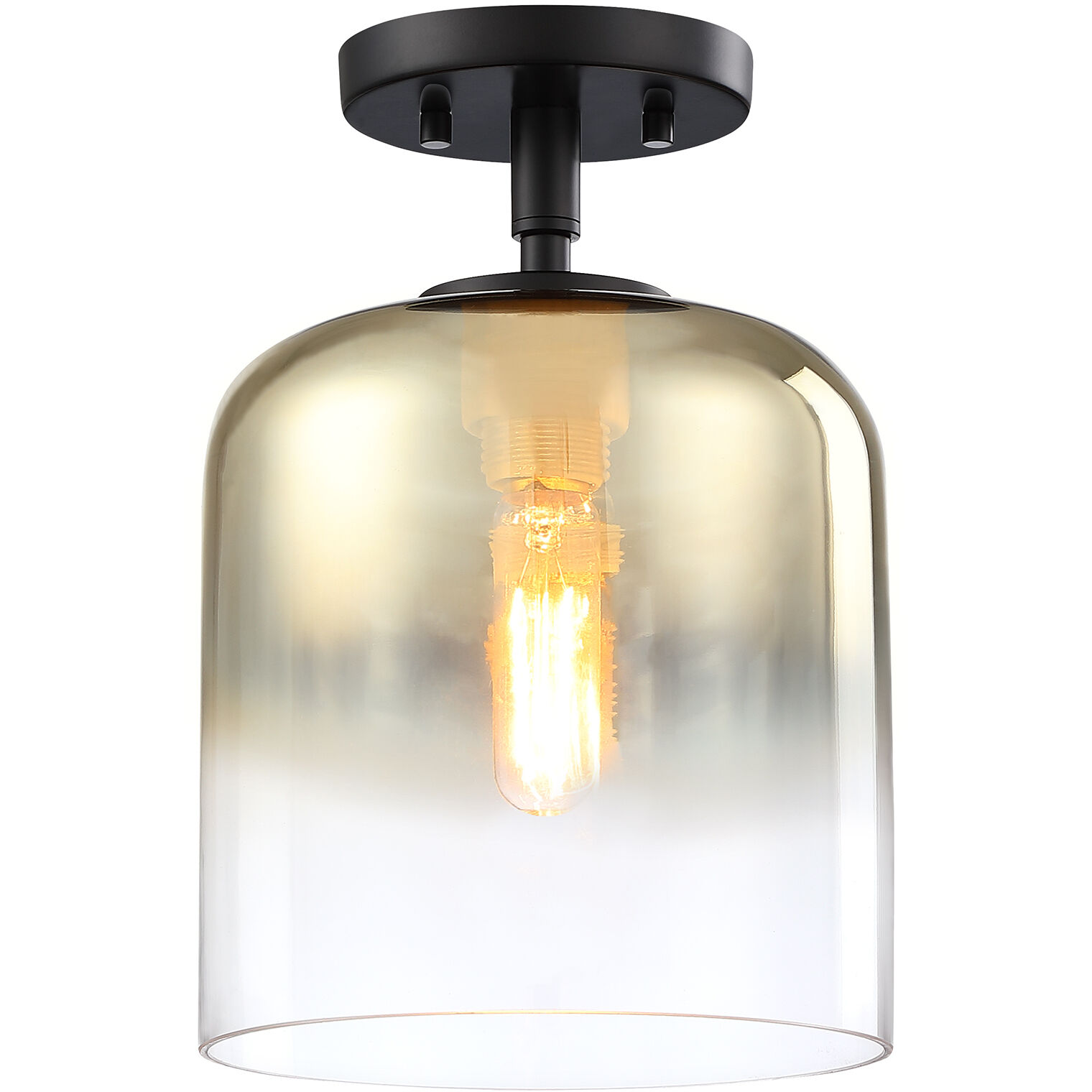 Gatsby 1 Light 8.5 inch Matte Black Semi Flush Mount Ceiling Light