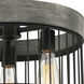 Aster 3 Light 16 inch Matte Black Semi-Flush Ceiling Light