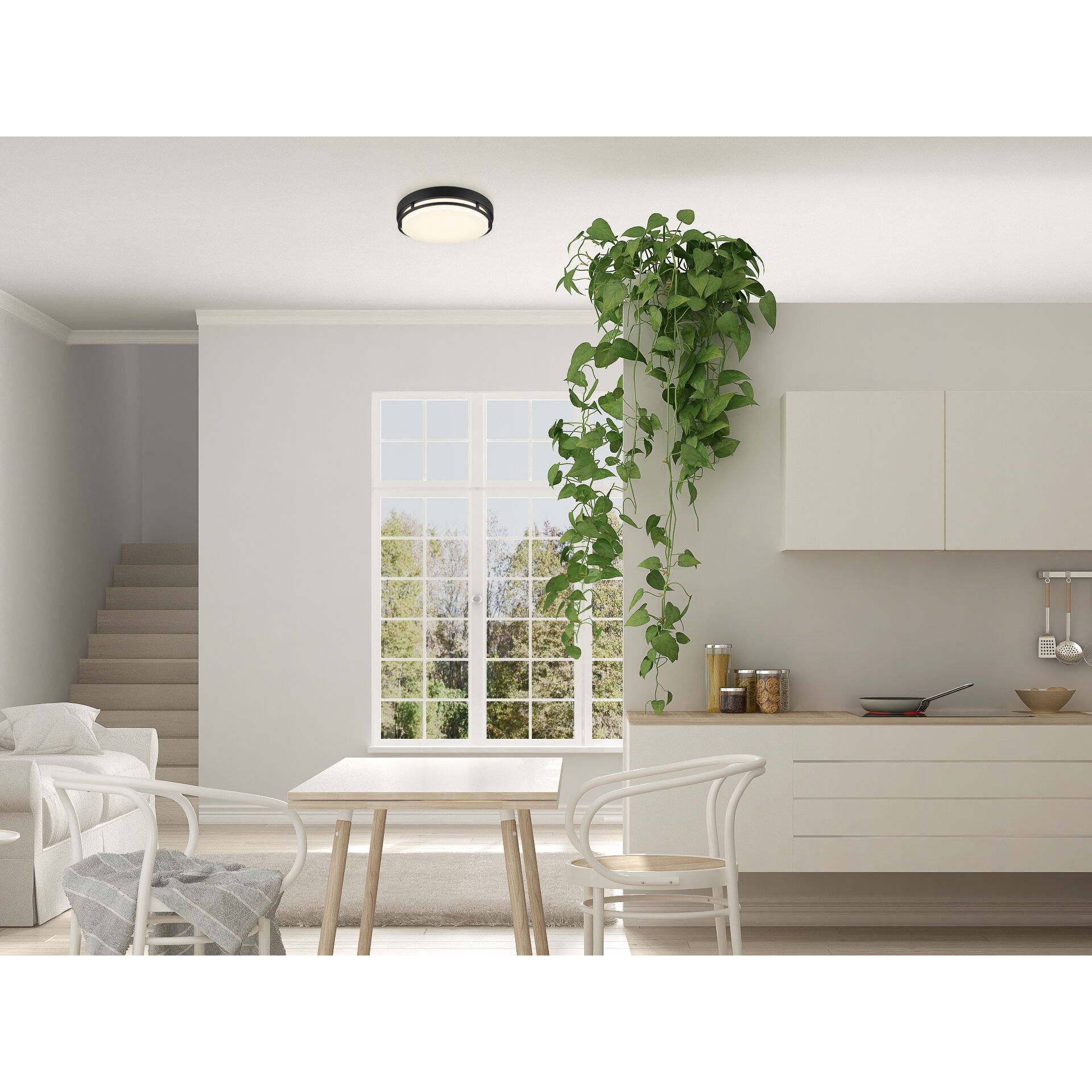 EnviroLite LED 10 inch Matte Black Flush Mount Ceiling Light