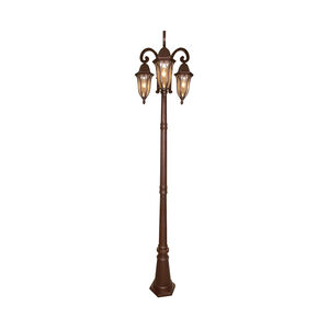 Berkshire 3 Light 89 inch Burnished Antique Copper Outdoor Post Lantern, Post Included