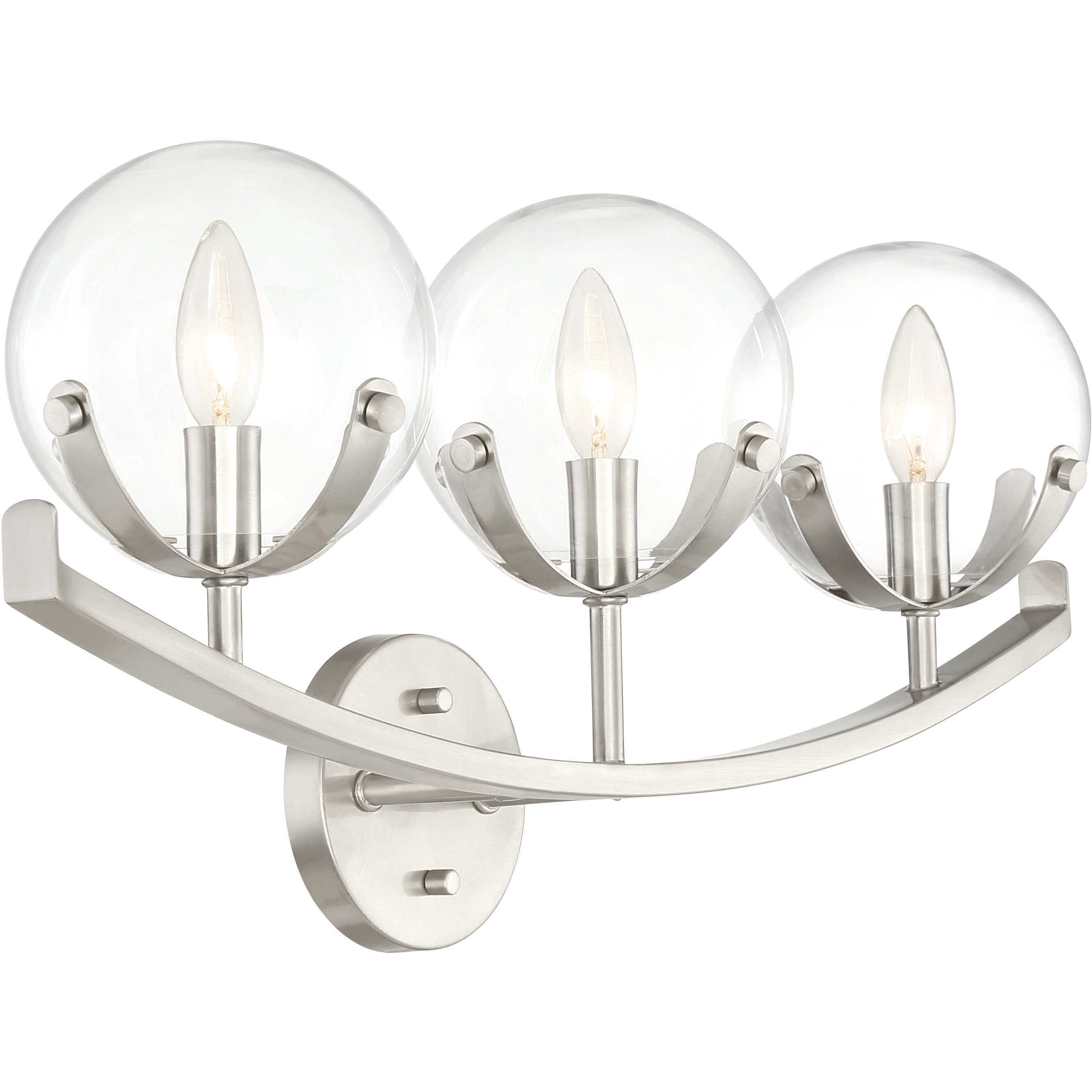 Spyglass 3 Light 24 inch Satin Platinum Bath Light Wall Light