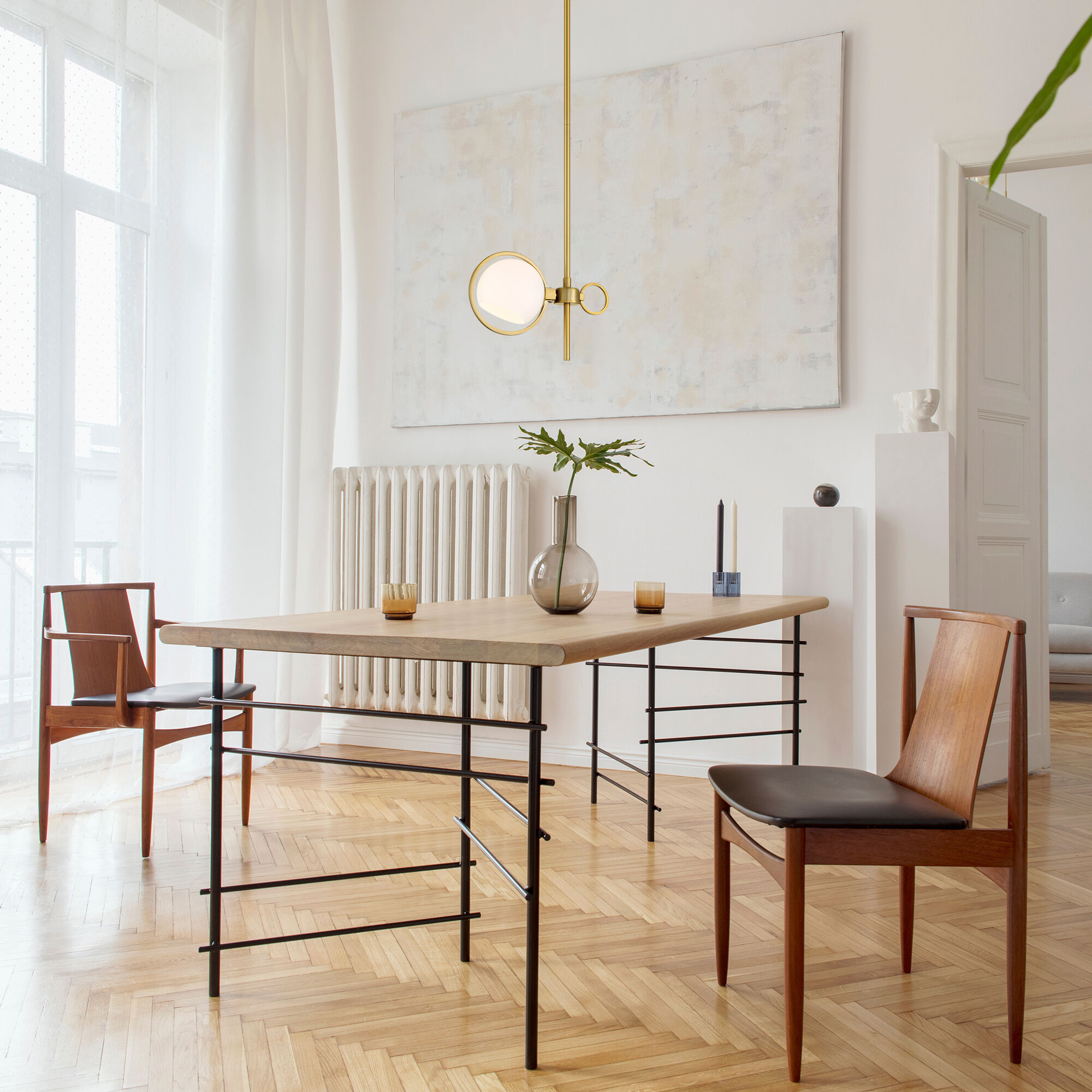 Teatro 1 Light 11.25 inch Brushed Gold Pendant Ceiling Light