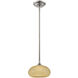Eco-Gem LED 8.25 inch Satin Platinum Mini Pendant Ceiling Light in Tea Stained French Swirl