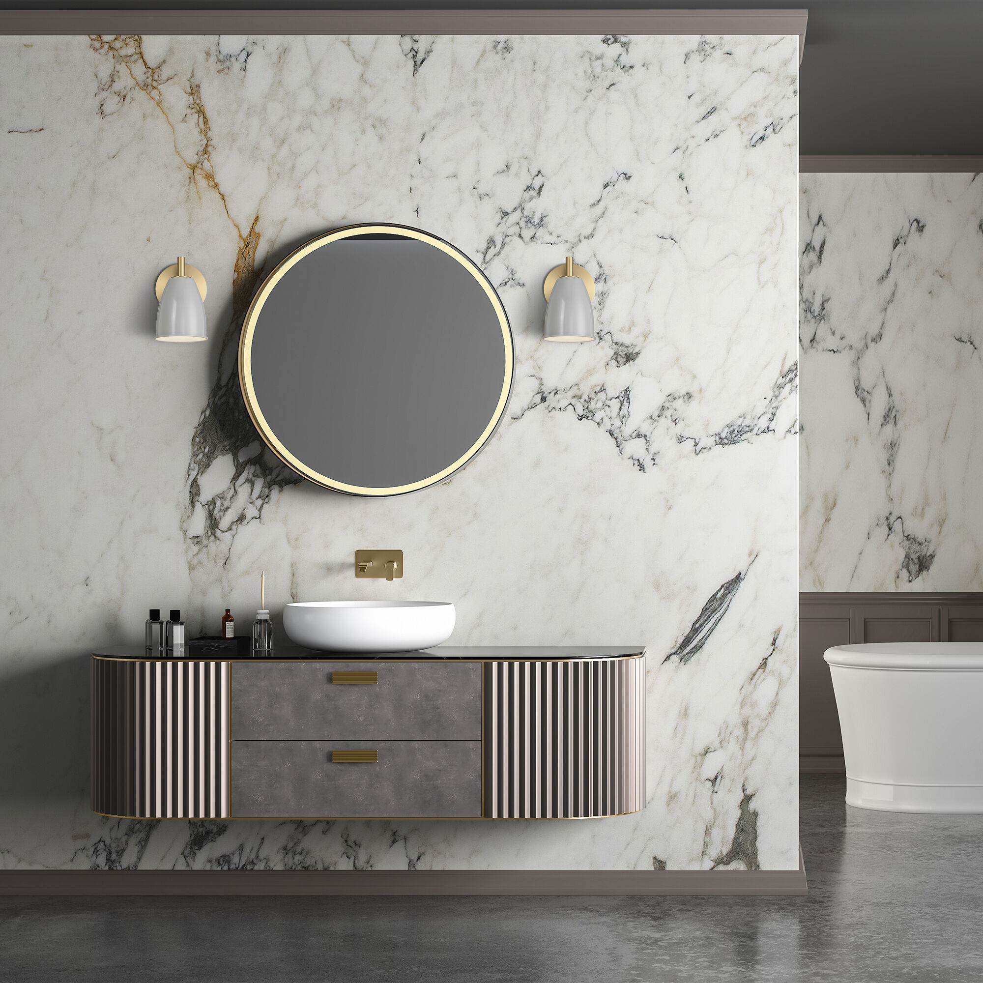 Biba 1 Light 5.25 inch Brushed Gold Wall Sconce Wall Light