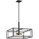 Within 4 Light 22 inch Matte Black Pendant Ceiling Light