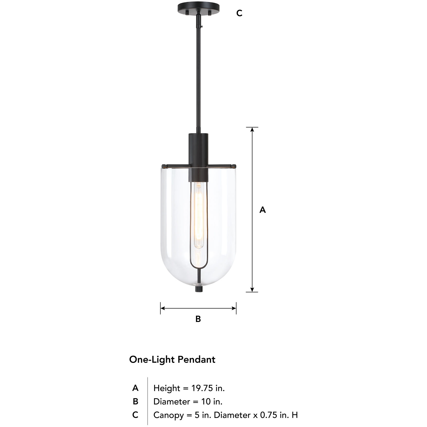 Skylar LED 10 inch Matte Black Down Pendant Ceiling Light
