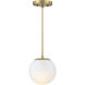 Pixie LED 7 inch Brushed Gold Pendant Ceiling Light