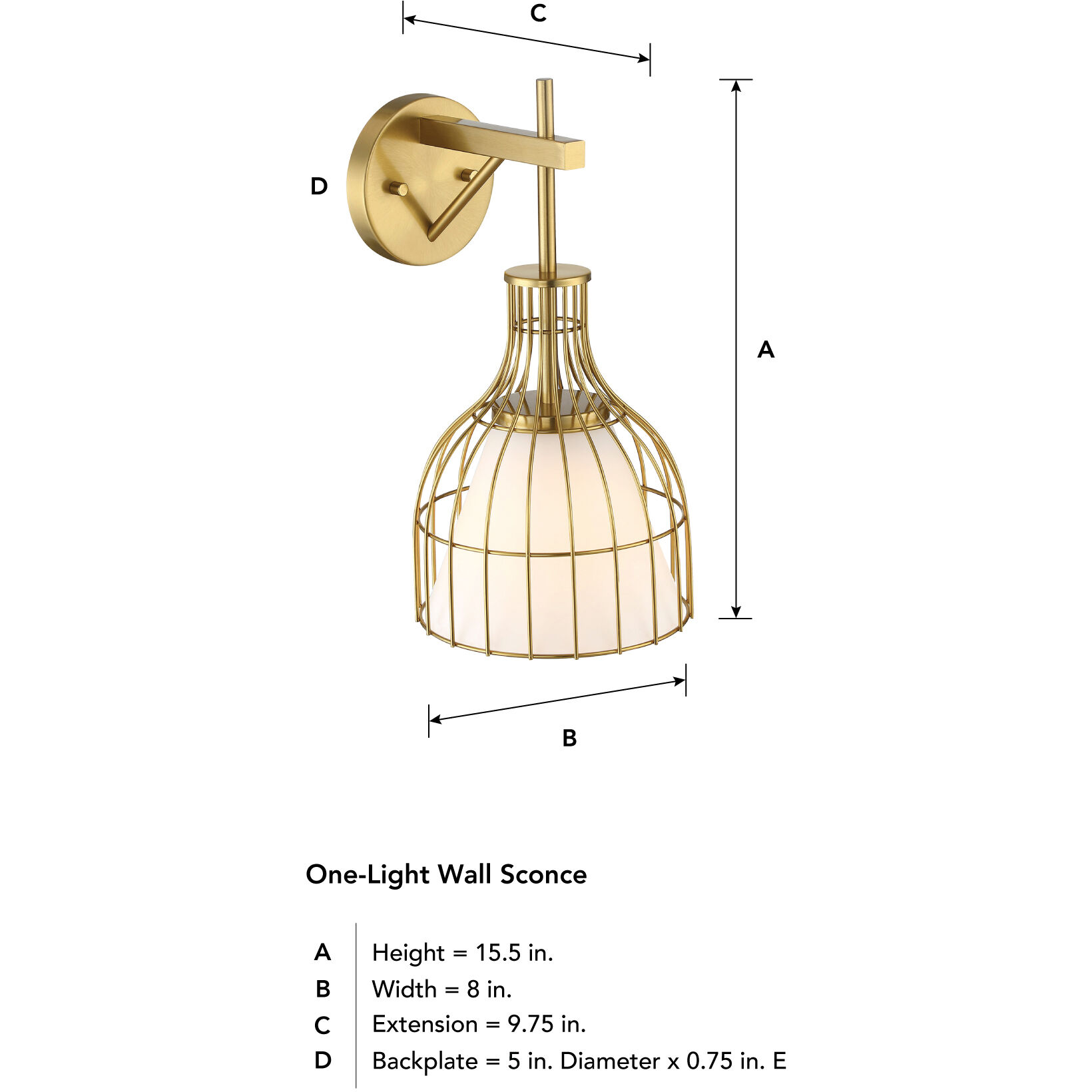 Evensong Wall Sconce Wall Light in Brushed Gold