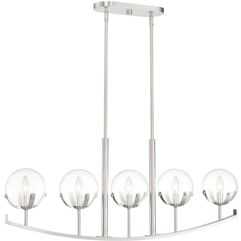 Spyglass 5 Light 40 inch Satin Platinum Chandelier Ceiling Light