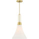 Evergreen Oasis LED 12 inch Brushed Gold Down Pendant Ceiling Light