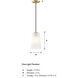 Liana 1 Light 6 inch Brushed Gold Pendant Ceiling Light
