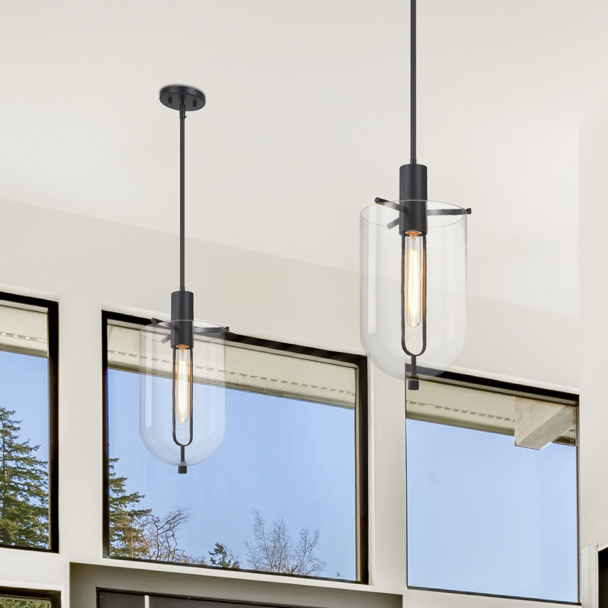Skylar LED 10 inch Matte Black Down Pendant Ceiling Light