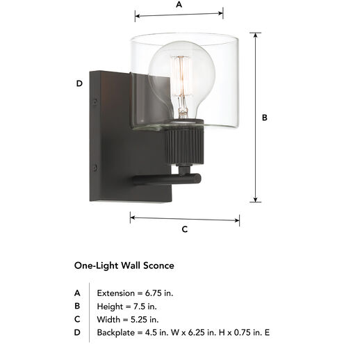 Vibrato 1 Light 5.25 inch Matte Black Wall Sconce Wall Light