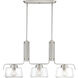 Riley 3 Light 39.5 inch Satin Platinum Island Pendant Ceiling Light