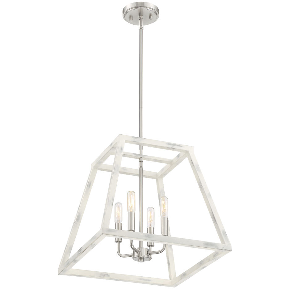 Rhode 4 Light 16 inch Coastal Weathered White Pendant Ceiling Light