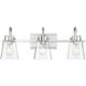 Inwood 3 Light 24 inch Chrome Bath Bar Wall Light