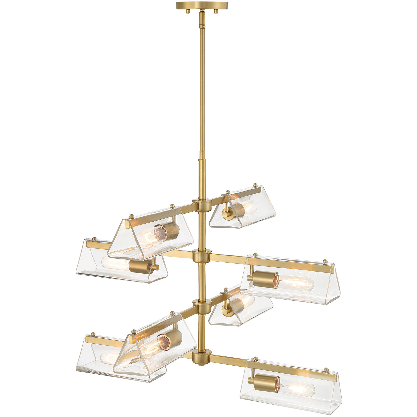 Latitude 8 Light 28.5 inch Brushed Gold Chandelier Ceiling Light