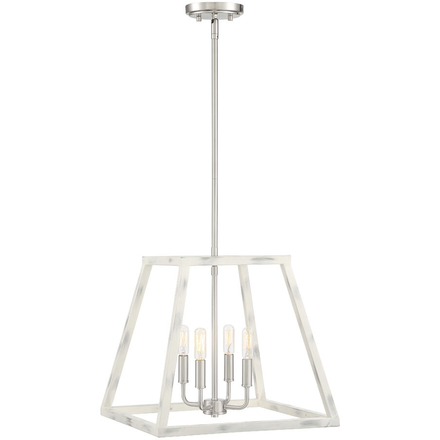 Rhode 4 Light 16 inch Coastal Weathered White Pendant Ceiling Light