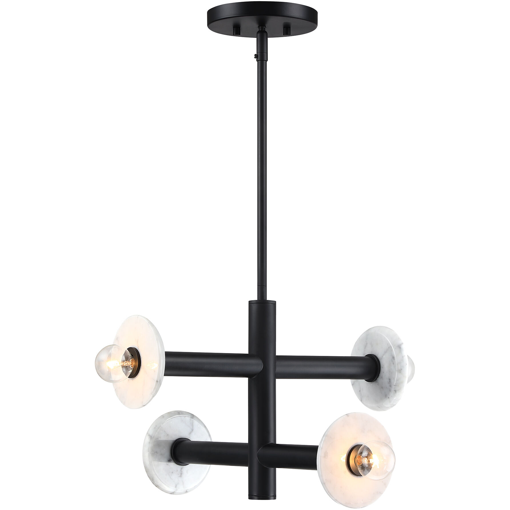 Fina 4 Light 16 inch Matte Black Semi Flush/Convertible Ceiling Light