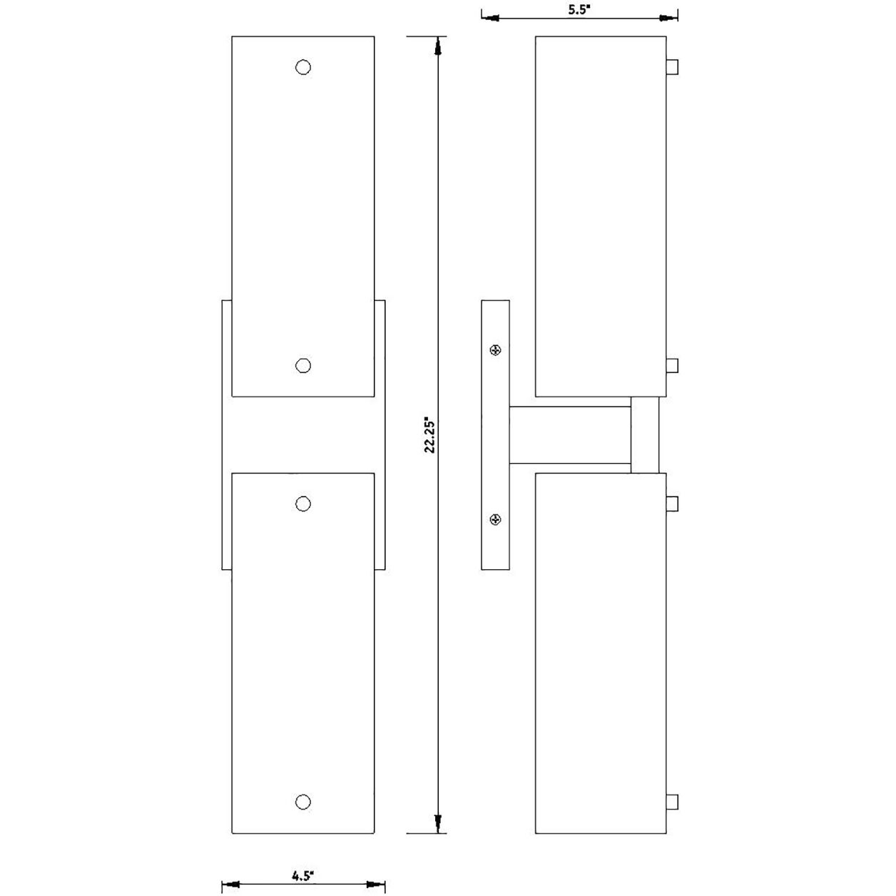 Latitude 2 Light 4.5 inch Brushed Gold Wall Sconce Wall Light