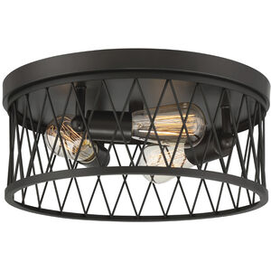 Arris 3 Light 15 inch Vintage Bronze Flushmount Ceiling Light