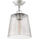 Windrush 1 Light 9.75 inch Polished Nickel Semi-Flush Ceiling Light