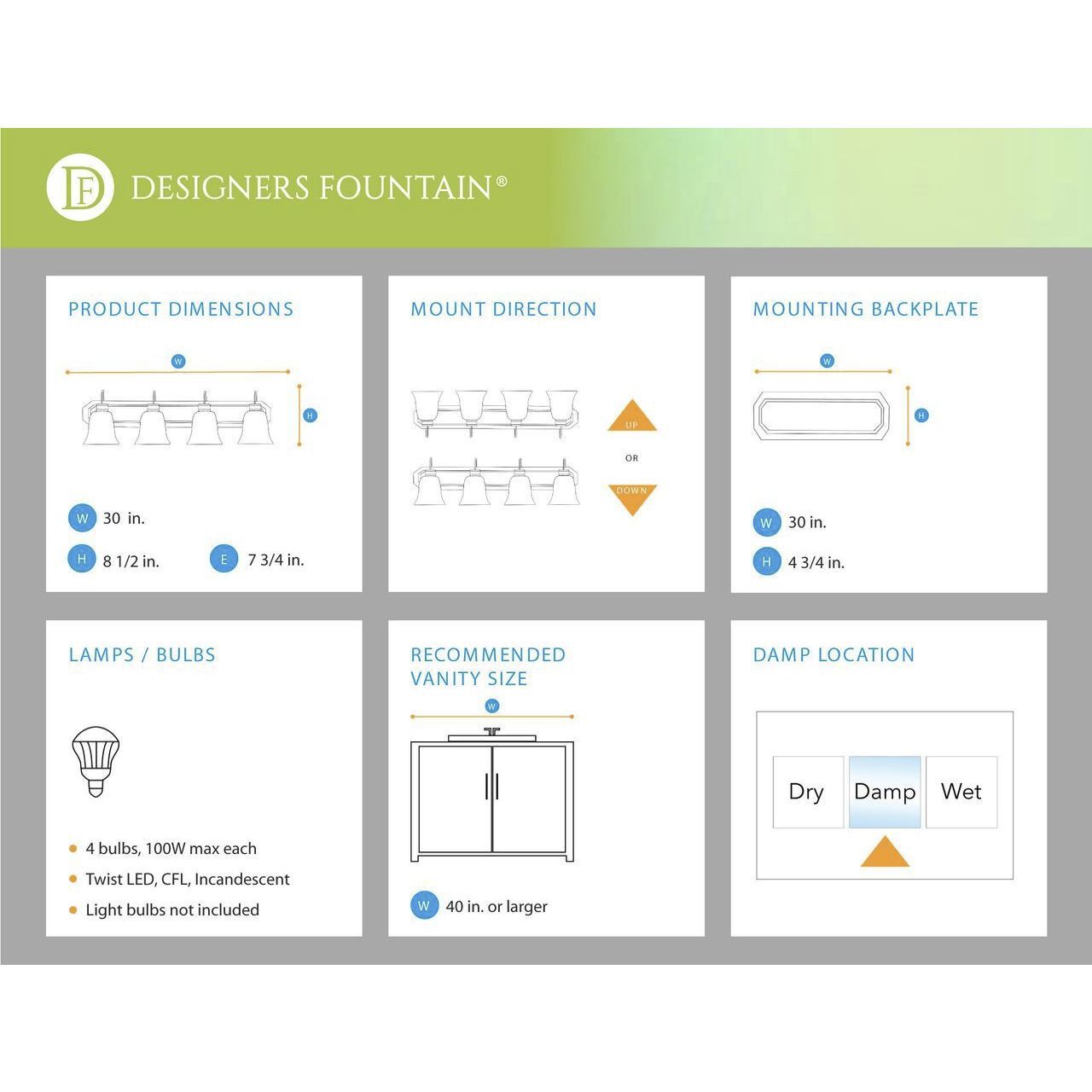 Torino 4 Light 30 inch Brushed Nickel Bath Bar Wall Light