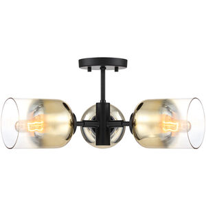 Gatsby 3 Light 20.5 inch Matte Black Semi Flush Mount Ceiling Light