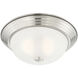 Decorative 2 Light 13 inch Satin Platinum Flushmount Ceiling Light in Etched, Medium