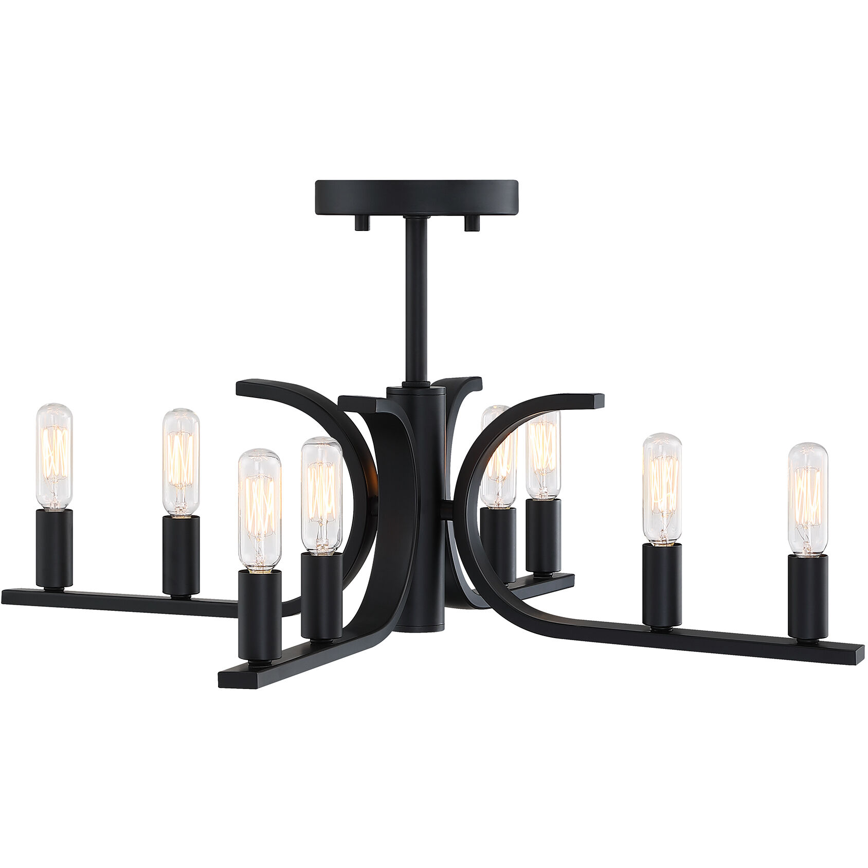 Skye 8 Light 22.75 inch Matte Black Semi Flush/Convertible Ceiling Light